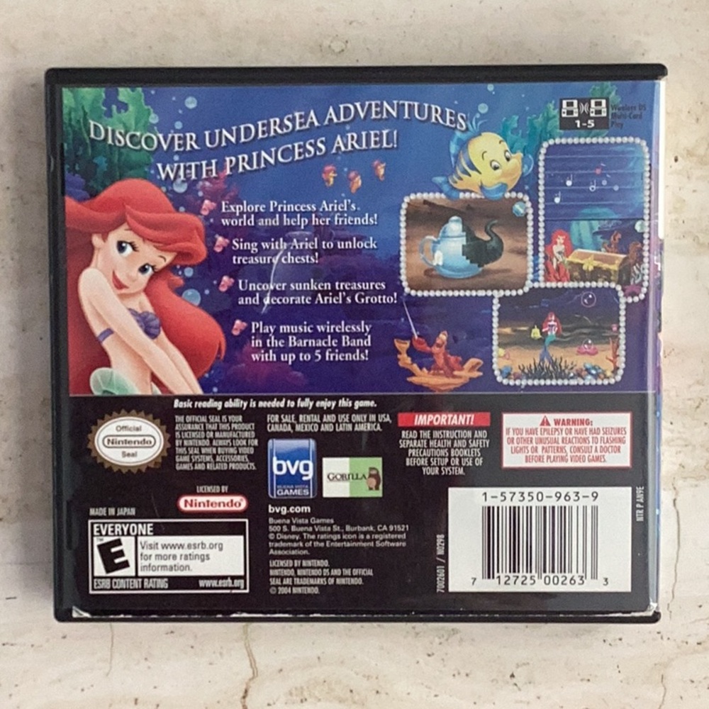 Disney’s The Little Mermaid Ariel’s Under Sea Nintendo DS Game Complete CIB - Picture 2 of 12
